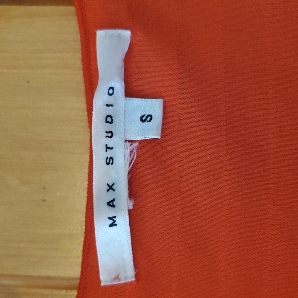 Max Studio‎ Layered Ruffle Red Orange Tank Top Size Small - Picture 3 of 6